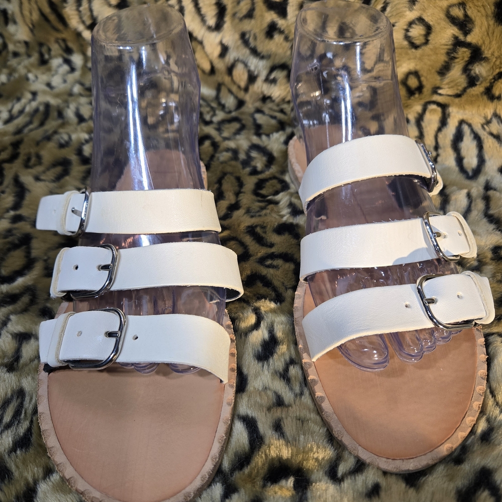 DV by Dolce Vita White Triple Strap Sandals